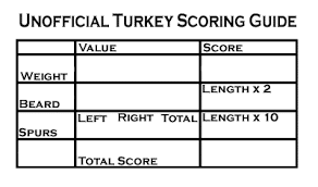 Turkey score sheet