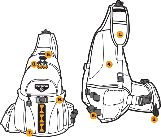 Tenzing Sling Day Pack Features