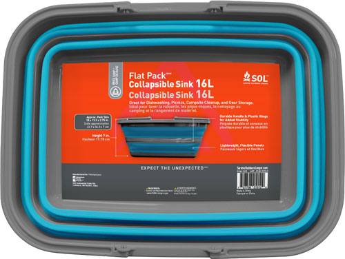 ARB SOL Flat Pack Sink, 16 Liter, w/ Sturdy Carry Handle