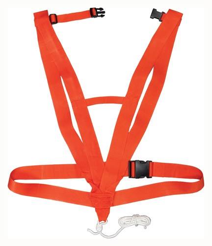 H.S. Deer Drag Deluxe Body Harness Style - Safety Orange