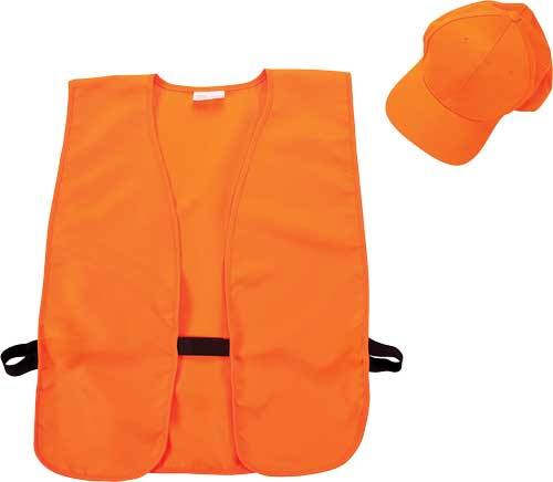 Allen Blaze Orange Hat and Vest Combo - Vest M/XL, Hat Fits Most