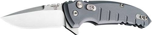 Hogue X1 Microflip 2.75" Folder Drop Point Blade Aluminum Frame Grey