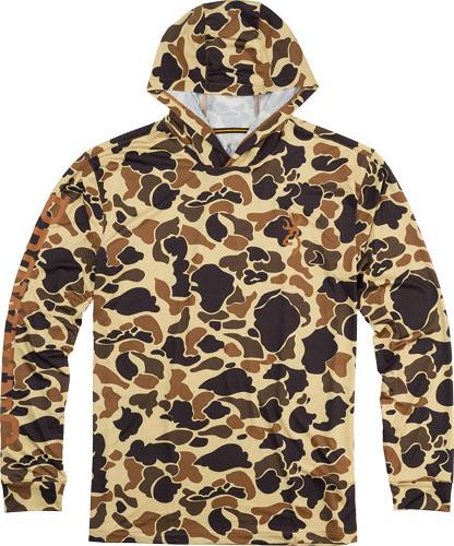 Browning Hooded Long Sleeve Tech T-Shirt - Vintage Tan Medium