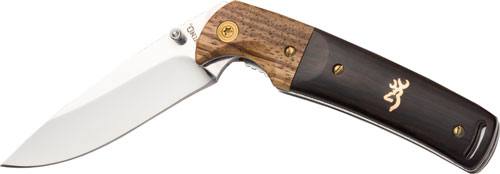 Browning Buckmark Folding Hunter Knife - 3" Blade, Wood Handle