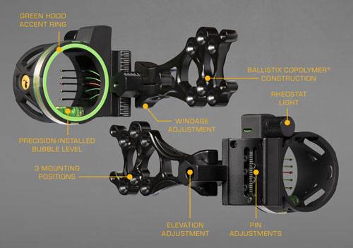 Trophy Ridge Volt 5-Pin Bow Sight - .019, Ambidextrous, Black
