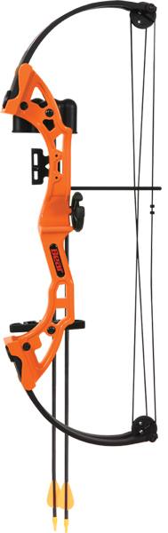 Bear Archery Brave RH Youth Compound Bow, Orange, Ages 8+