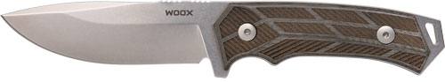 Woox Knife Rock 62 Fixed Blade 4.25" Grey Micarta Engraved Handle