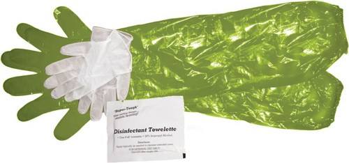 HME Game Cleaning Glove Combo — Shoulder & Wrist w/Towelette, 4 Pair