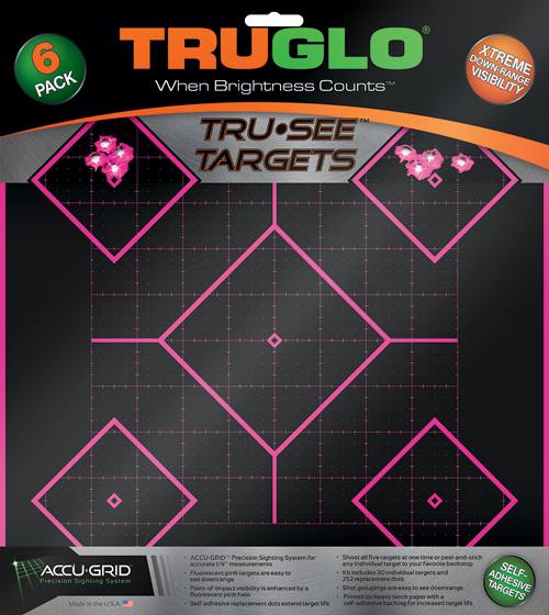 TruGlo Tru-See Reactive Target 5 Diamond 6-Pack Pink