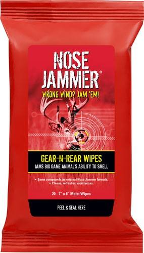 Nose Jammer Gear and Rear 7"x6" Wipes 20-Pack