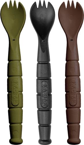 Ka-Bar Mil-Spec Spork/Knife 3-Pack OD Green/Black/Brown