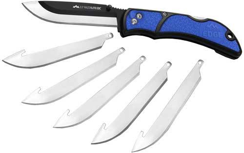 Outdoor Edge 3.5" Razor-Lite EDC Folder, Blue, w/6 Blades