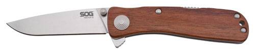 SOG Twitch II Folding Knife - Satin Polish, Rosewood Handle